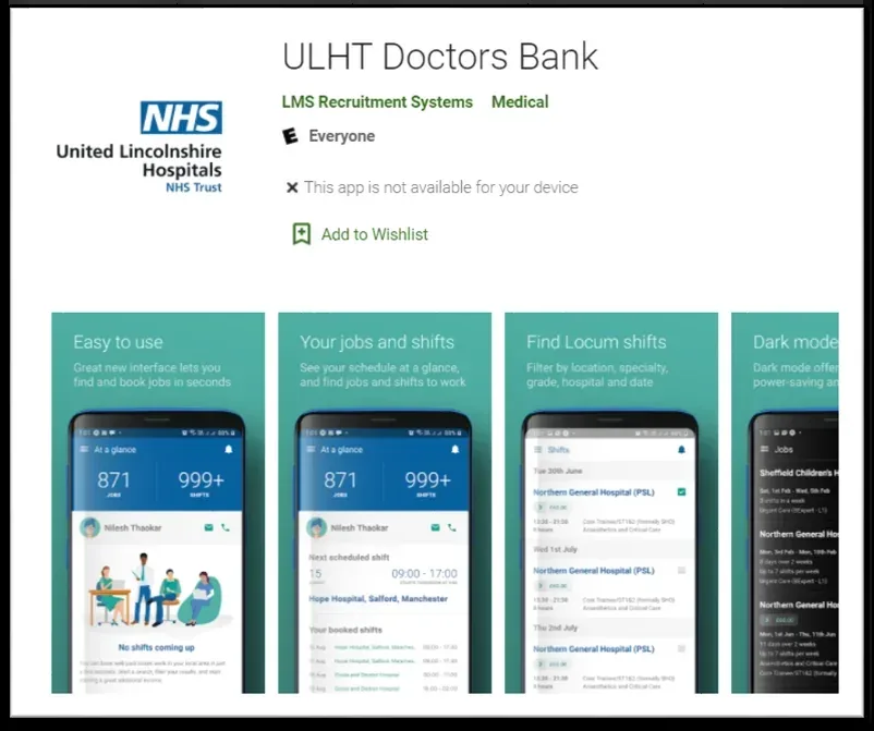 ULHT Doctors Bank screenshot